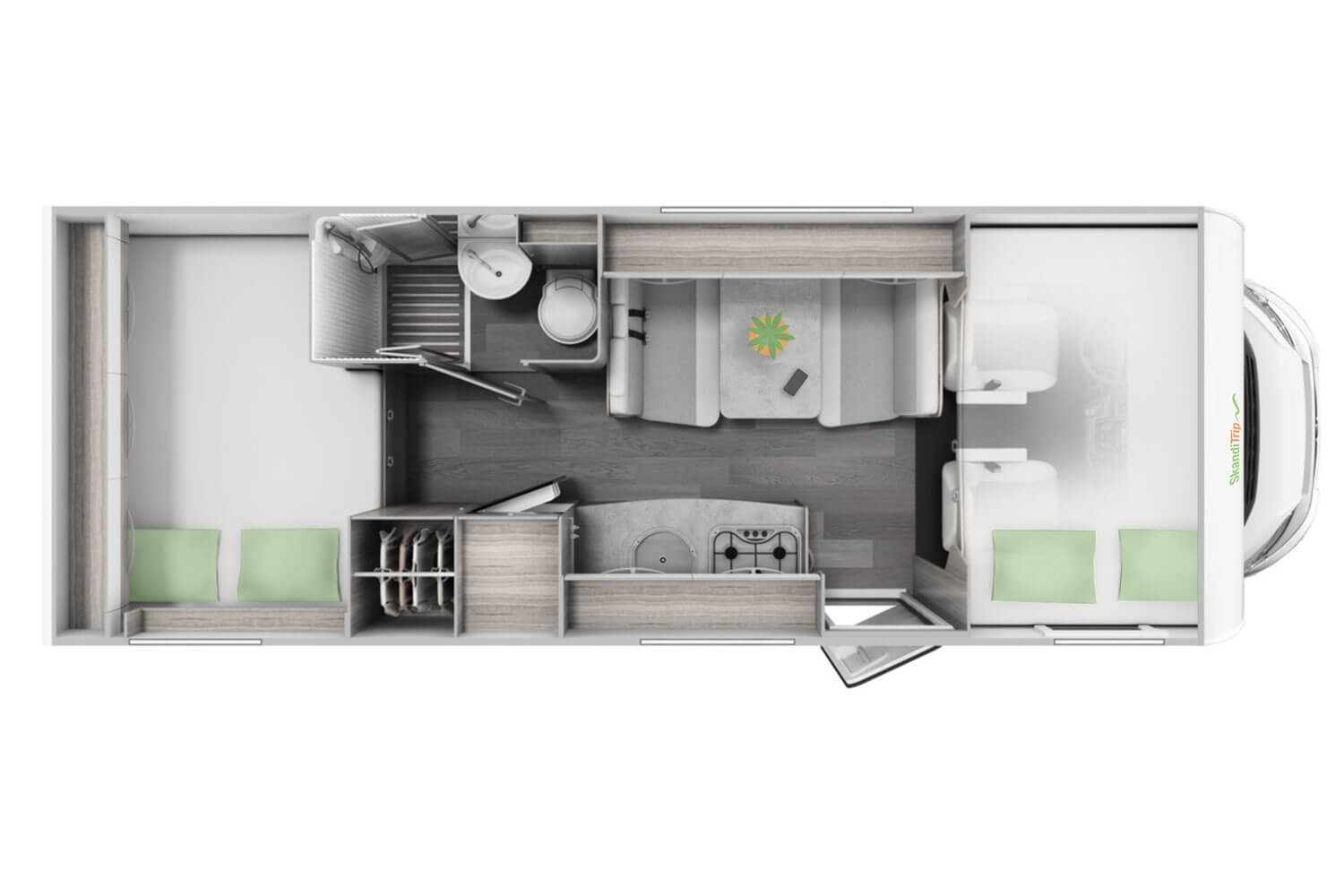 SkandiTrip family luxury motorhome comfortable living room section