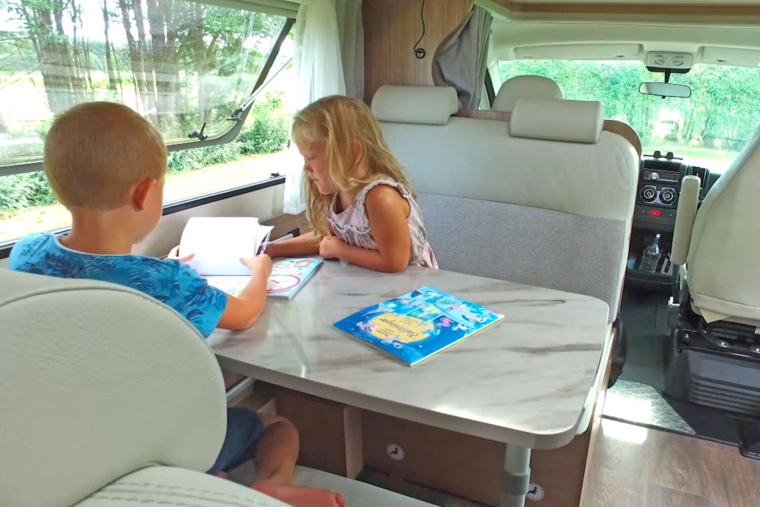 SkandiTrip family motorhome bathroom door and single beds